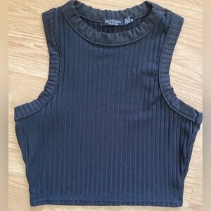 Nasty Gal Black Ribbed Crop Top 4 S Small